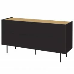 Temahome Sideboard Radio - Echtholzfurnier - Schwarz / Eiche -BÜROMÖBEL Verkaufsgeschäft 1000366695 220906 060 DETAILS P000000001000366695