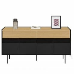 Temahome Sideboard Radio - Echtholzfurnier - Schwarz / Eiche -BÜROMÖBEL Verkaufsgeschäft 1000366695 220906 070 DETAILS P000000001000366695