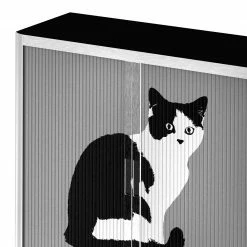 EasyOffice by Paperflow Rollladenschrank easyOffice Pop Art Cat - Weiß / Grau -BÜROMÖBEL Verkaufsgeschäft aktenschrank easyoffice pop art cat weiss grau 1955730