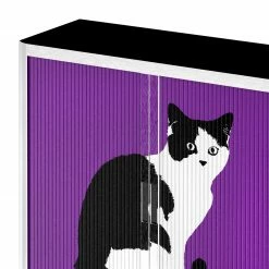 EasyOffice by Paperflow Rollladenschrank easyOffice Pop Art Cat - Weiß / Lila -BÜROMÖBEL Verkaufsgeschäft aktenschrank easyoffice pop art cat weiss lila 1955714