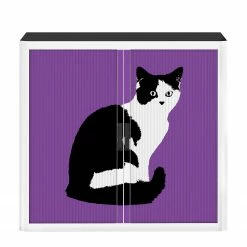 EasyOffice by Paperflow Rollladenschrank easyOffice Pop Art Cat - Weiß / Lila -BÜROMÖBEL Verkaufsgeschäft aktenschrank easyoffice pop art cat weiss lila 1955718