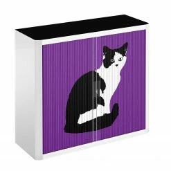 EasyOffice by Paperflow Rollladenschrank easyOffice Pop Art Cat - Weiß / Lila -BÜROMÖBEL Verkaufsgeschäft aktenschrank easyoffice pop art cat weiss lila 1955722