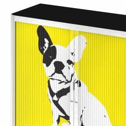 EasyOffice by Paperflow Rollladenschrank easyOffice Pop Art Dog - Weiß / Gelb -BÜROMÖBEL Verkaufsgeschäft aktenschrank easyoffice pop art dog weiss gelb 1956342