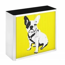 EasyOffice by Paperflow Rollladenschrank easyOffice Pop Art Dog - Weiß / Gelb -BÜROMÖBEL Verkaufsgeschäft aktenschrank easyoffice pop art dog weiss gelb 1956350