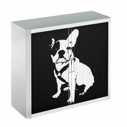 EasyOffice by Paperflow Rollladenschrank easyOffice Pop Art Dog - Weiß / Schwarz -BÜROMÖBEL Verkaufsgeschäft aktenschrank easyoffice pop art dog weiss schwarz 1894546