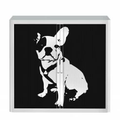 EasyOffice by Paperflow Rollladenschrank easyOffice Pop Art Dog - Weiß / Schwarz -BÜROMÖBEL Verkaufsgeschäft aktenschrank easyoffice pop art dog weiss schwarz 1894550