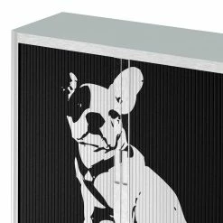 EasyOffice by Paperflow Rollladenschrank easyOffice Pop Art Dog - Weiß / Schwarz -BÜROMÖBEL Verkaufsgeschäft aktenschrank easyoffice pop art dog weiss schwarz 1894558