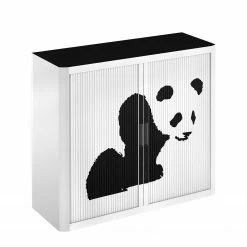 EasyOffice by Paperflow Rollladenschrank easyOffice - Pop Art Panda - Weiß / Schwarz -BÜROMÖBEL Verkaufsgeschäft aktenschrank easyoffice pop art panda 1887874