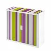 EasyOffice by Paperflow Rollladenschrank easyOffice Rayures - Lila / Weiß - Höhe: 104 cm