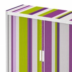 EasyOffice by Paperflow Rollladenschrank easyOffice Rayures - Lila / Weiß - Höhe: 104 cm -BÜROMÖBEL Verkaufsgeschäft aktenschrank easyoffice rayures 104 cm 1891066