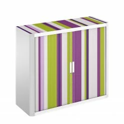 EasyOffice by Paperflow Rollladenschrank easyOffice Rayures - Lila / Weiß - Höhe: 104 cm -BÜROMÖBEL Verkaufsgeschäft aktenschrank easyoffice rayures 104 cm 1891074