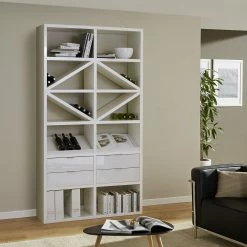 Fredriks Anbauregal Concept I - Hochglanz Weiß -BÜROMÖBEL Verkaufsgeschäft anbauregal rodos i hochglanz weiss 1890558