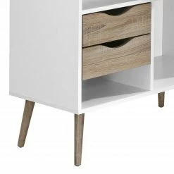 Mørteens Eckschreibtisch Sunndal - Eiche Dekor / Weiß -BÜROMÖBEL Verkaufsgeschäft eckschreibtisch sunndal gummibaum teilmassiv eiche dekor weiss 4753624