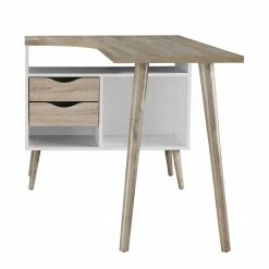 Mørteens Eckschreibtisch Sunndal - Eiche Dekor / Weiß -BÜROMÖBEL Verkaufsgeschäft eckschreibtisch sunndal gummibaum teilmassiv eiche dekor weiss 4753640