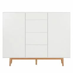 Mørteens Sideboard Lindholm IV - Weiß - Höhe: 128 cm -BÜROMÖBEL Verkaufsgeschäft highboard lindholm i weiss matt eiche massiv 333073