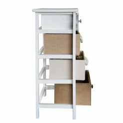 Maison Belfort Regal Gilberton - Höhe: 91 cm -BÜROMÖBEL Verkaufsgeschäft kommode gilberton paulownia massiv weiss braun 91 cm 4345292