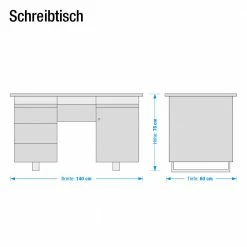 Fredriks Schreibtisch Paddington - Hochglanz Weiß -BÜROMÖBEL Verkaufsgeschäft paddington schreibtisch hochglanz weiss lackiert mit 2 containern 1225038
