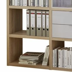 Fredriks Regal Concept IV - Eiche Dekor / Hochglanz Weiß -BÜROMÖBEL Verkaufsgeschäft regal concept iv eiche dekor hochglanz weiss 1993762