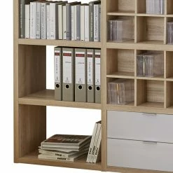 Fredriks Regal Concept V - Eiche Dekor / Hochglanz Weiß -BÜROMÖBEL Verkaufsgeschäft regal concept v eiche dekor hochglanz weiss 1993906