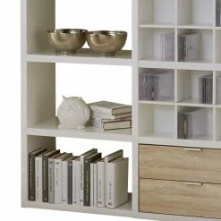 Fredriks Regal Concept V - Cremeweiß / Eiche Natur -BÜROMÖBEL Verkaufsgeschäft regal concept v weiss eiche dekor 1993978