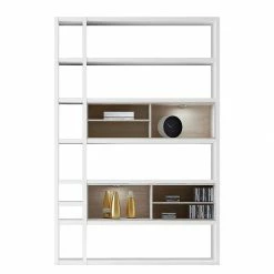 Loftscape Regal Emporior I - Weiß / Eiche Sonoma Dekor - Mit Beleuchtung