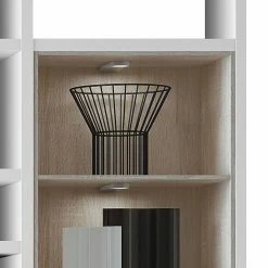 Fredriks Regal Emporior II - Weiß / Eiche Sonoma Dekor - Mit Beleuchtung -BÜROMÖBEL Verkaufsgeschäft regal emporior ii weiss sonoma eiche dekor 289562