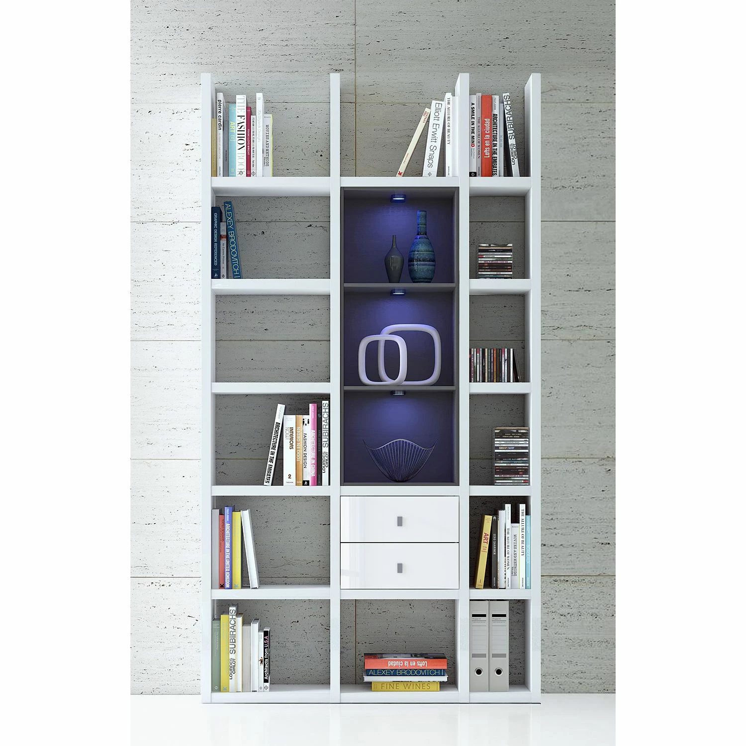 Loftscape Regal Emporior III - Weiß / Schwarz - Mit Beleuchtung 7 Loftscape Regal Emporior III - Weiß / Schwarz - Mit Beleuchtung – Bild 6