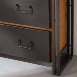 Ars manufacti Regal Manchester VI - Akazie teilmassiv / Metall - Akazie / Anthrazit -BÜROMÖBEL Verkaufsgeschäft regal manchester vi anthrazit akazie dekor 4877260