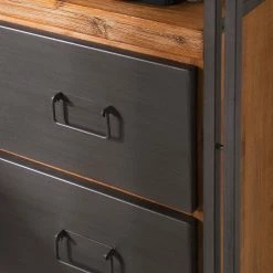 Ars manufacti Regal Manchester VI - Akazie teilmassiv / Metall - Akazie / Anthrazit -BÜROMÖBEL Verkaufsgeschäft regal manchester vi anthrazit akazie dekor 4877264