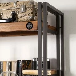 Ars manufacti Regal Manchester VI - Akazie teilmassiv / Metall - Akazie / Anthrazit -BÜROMÖBEL Verkaufsgeschäft regal manchester vi anthrazit akazie dekor 4877268