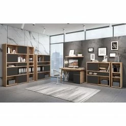 Fredriks Regal Rya II - Balkeneiche Dekor - Höhe: 113 cm -BÜROMÖBEL Verkaufsgeschäft regal rya i hochglanz grau 113 cm 5235832