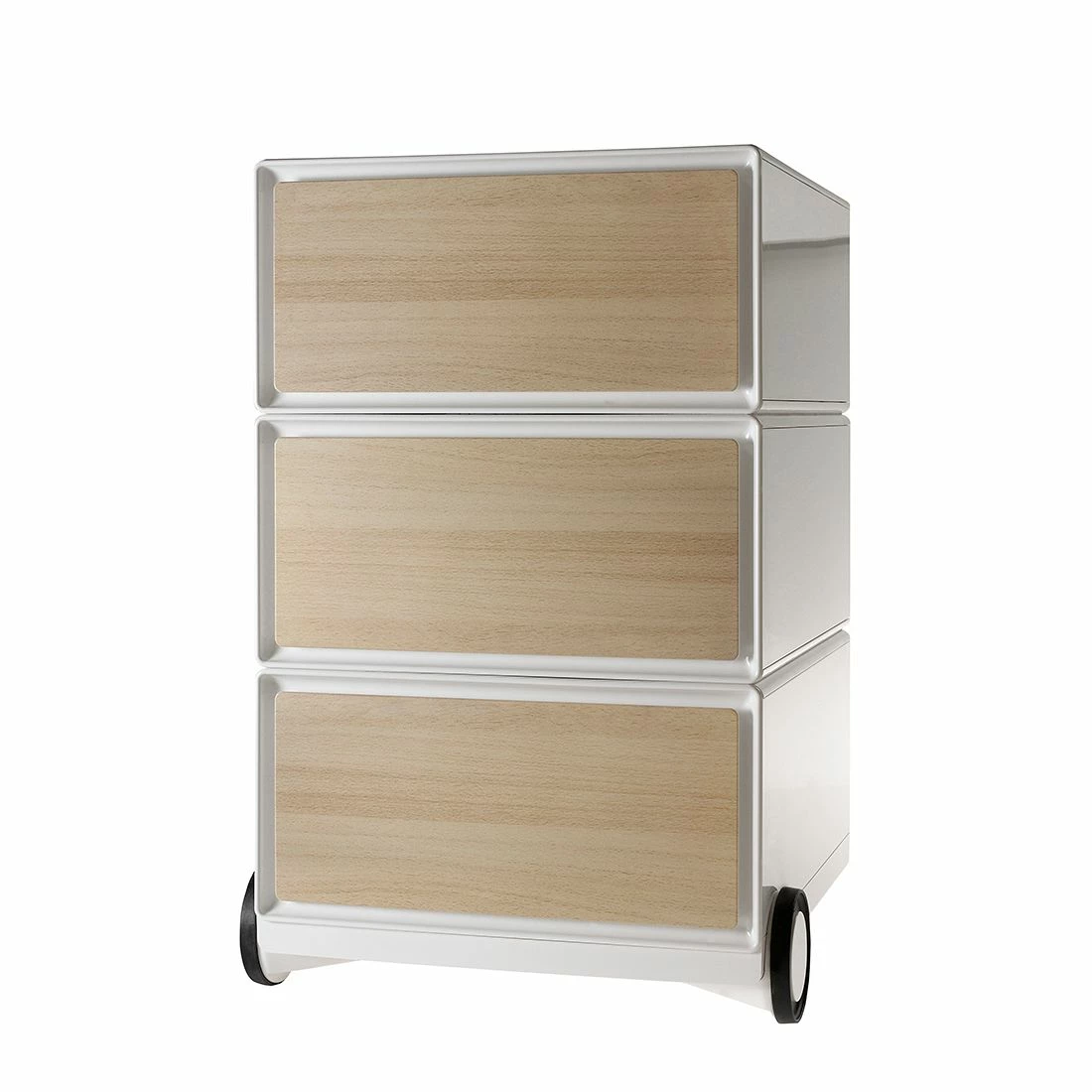 EasyOffice by Paperflow Rollcontainer easyBox I - Weiß / Buche 3 EasyOffice by Paperflow Rollcontainer easyBox I - Weiß / Buche