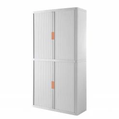 EasyOffice by Paperflow Aktenschrank easyOffice II - Weiß / Orange - Höhe: 204 cm