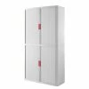 EasyOffice by Paperflow Aktenschrank easyOffice II - Weiß / Rot - Höhe: 204 cm -BÜROMÖBEL Verkaufsgeschäft rollladenschrank easyoffice weiss rot 204 cm 2223414