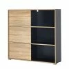 Germania Schiebetürenregal Mingle II - Anthrazit/Eiche Sonoma Dekor
