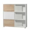 Germania Schiebetürenregal Mingle II - Weiß/Eiche Sonoma Dekor -BÜROMÖBEL Verkaufsgeschäft schiebetuerenregal mingle ii weiss eiche sonoma dekor 5029172