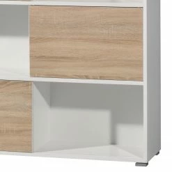 Germania Schiebetürenregal Mingle II - Weiß/Eiche Sonoma Dekor -BÜROMÖBEL Verkaufsgeschäft schiebetuerenregal mingle ii weiss eiche sonoma dekor 5029244