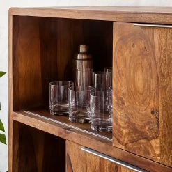 Ars Natura Schiebetürenregal Trangle - Sheesham massiv -BÜROMÖBEL Verkaufsgeschäft schiebetuerenregal trangle sheesham massiv 676046