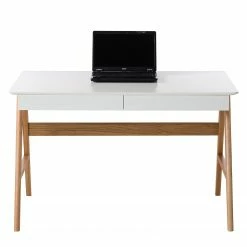 Mørteens Schreibtisch Branno - Eiche teilmassiv - Weiß / Eiche -BÜROMÖBEL Verkaufsgeschäft schreibtisch branno eiche teilmassiv weiss eiche 4825472