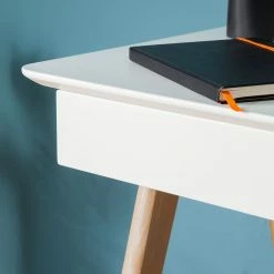 Mørteens Schreibtisch Branno - Eiche teilmassiv - Weiß / Eiche -BÜROMÖBEL Verkaufsgeschäft schreibtisch branno eiche teilmassiv weiss eiche 4853436