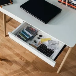 Mørteens Schreibtisch Branno - Eiche teilmassiv - Weiß / Eiche -BÜROMÖBEL Verkaufsgeschäft schreibtisch branno eiche teilmassiv weiss eiche 4853440