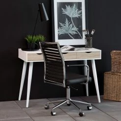 Mørteens Schreibtisch Dingus - Weiß / Eiche -BÜROMÖBEL Verkaufsgeschäft schreibtisch dingus weiss eiche furnier 4065812