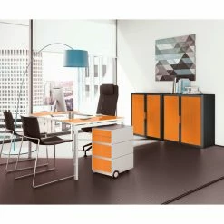 EasyOffice by Paperflow Schreibtisch easyDesk - Weiß / Orange - 140 x 80 cm -BÜROMÖBEL Verkaufsgeschäft schreibtisch easydesk weiss orange 140 x 80 cm 1989610