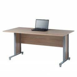 Maja Möbel Schreibtisch Merit II - Eiche Sonoma Dekor / Silber - 160 x 80 cm