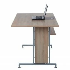 Maja Möbel Schreibtisch Merit II - Eiche Sonoma Dekor / Silber - 160 x 80 cm -BÜROMÖBEL Verkaufsgeschäft schreibtisch merit ii eiche sonoma dekor masse 160 x 80 cm 4256024