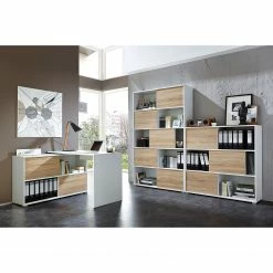 Germania Schreibtisch Mingle - Weiß/Eiche Sonoma Dekor -BÜROMÖBEL Verkaufsgeschäft schreibtisch mingle weiss eiche sonoma dekor 5029288