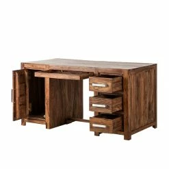 Ars Natura Schreibtisch Ohio - Sheesham massiv - gewachst -BÜROMÖBEL Verkaufsgeschäft schreibtisch ohio 1351991