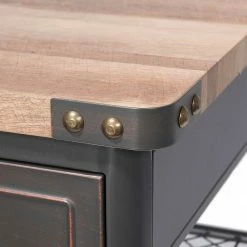 Neue Modular Schreibtisch Water Pipe - Buche Dekor / Schwarz -BÜROMÖBEL Verkaufsgeschäft schreibtisch water pipe stahl 4891748