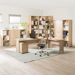 Home24office Schreibtischkombination Office Line - 4-teilig - Eiche Sonoma Dekor -BÜROMÖBEL Verkaufsgeschäft schreibtischkombination office line 4 teilig eiche sonoma dekor 3146417