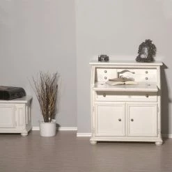 Montreux Sekretär Palermo - Antikweiß -BÜROMÖBEL Verkaufsgeschäft sekretaer palermo tulipe teilmassiv weiss 3512229